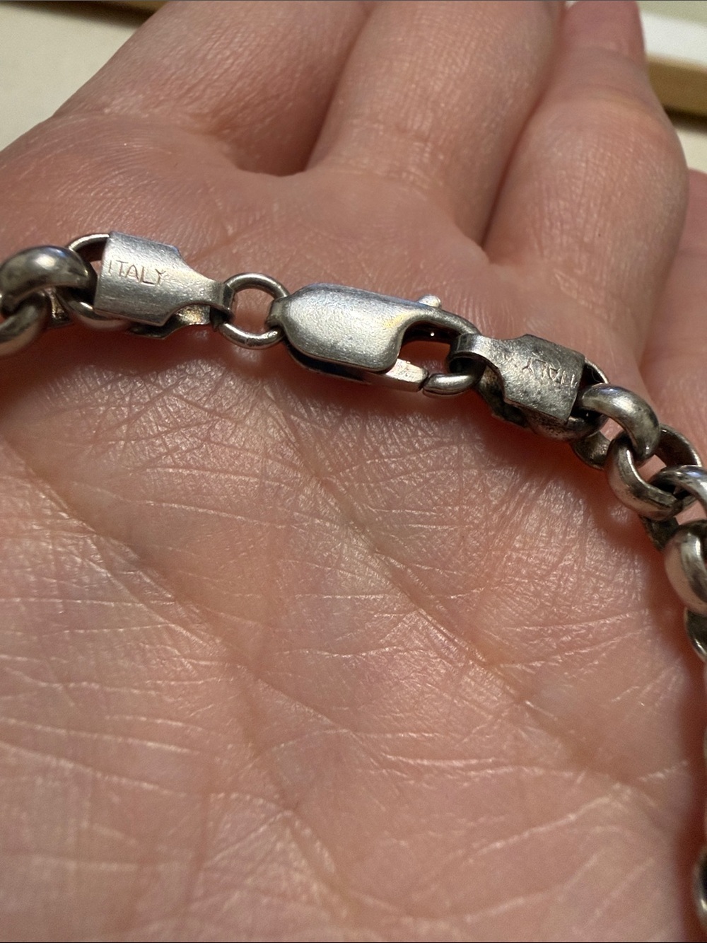 Sterling Silver 925 Textured Bead Bracelet 7’ inch - Picture 6 of 12